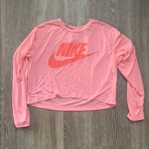 Nike long sleeve crop top size medium